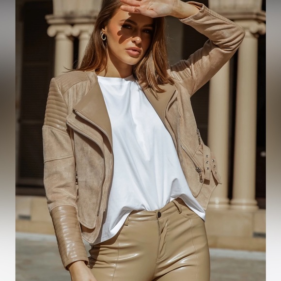 Nwot Ivory & Chain Moto $189 Jacket - Picture 4 of 6